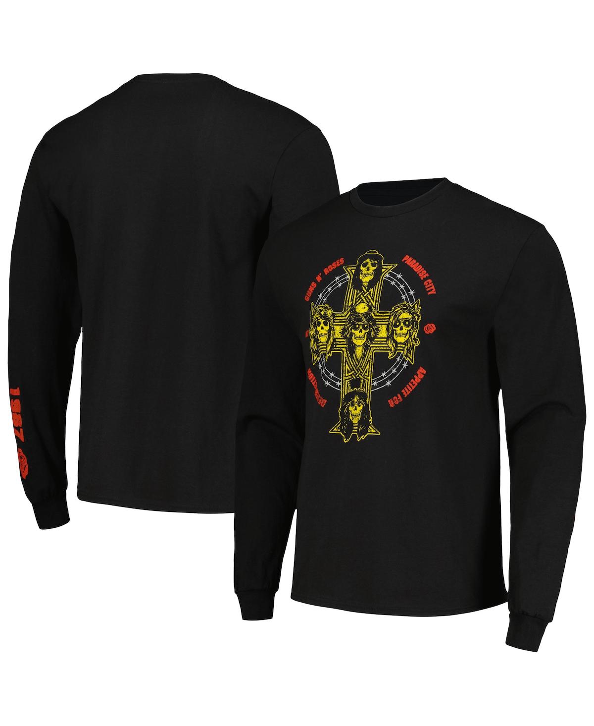 Men's and Women's Black Guns n Roses Appetite Cross Long Sleeve T-shirt - Black