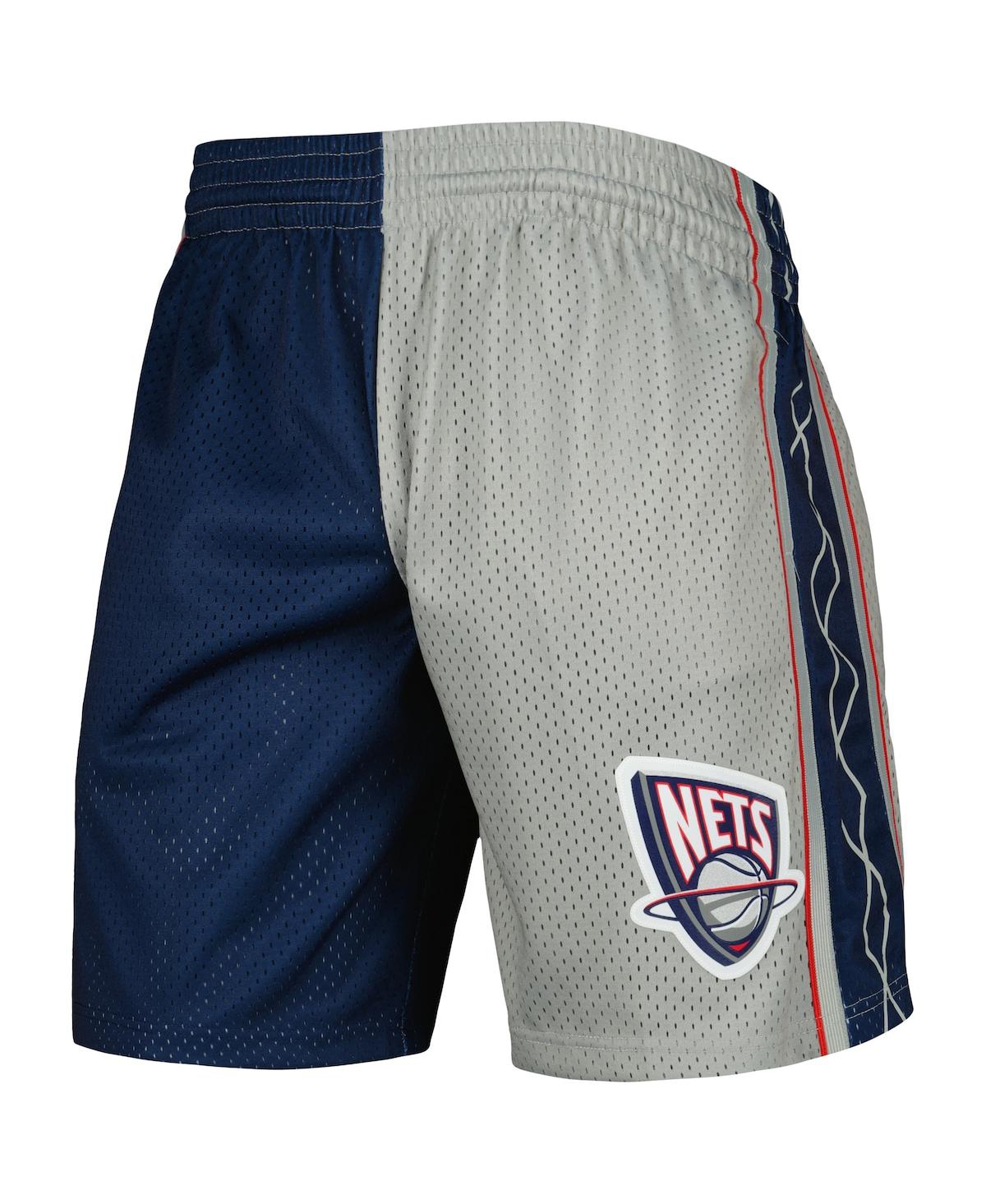 Mitchell & Ness Men's  Navy, Silver Distressed New Jersey Nets Hardwood Classics 2006 Split Swingman In Navy,silver