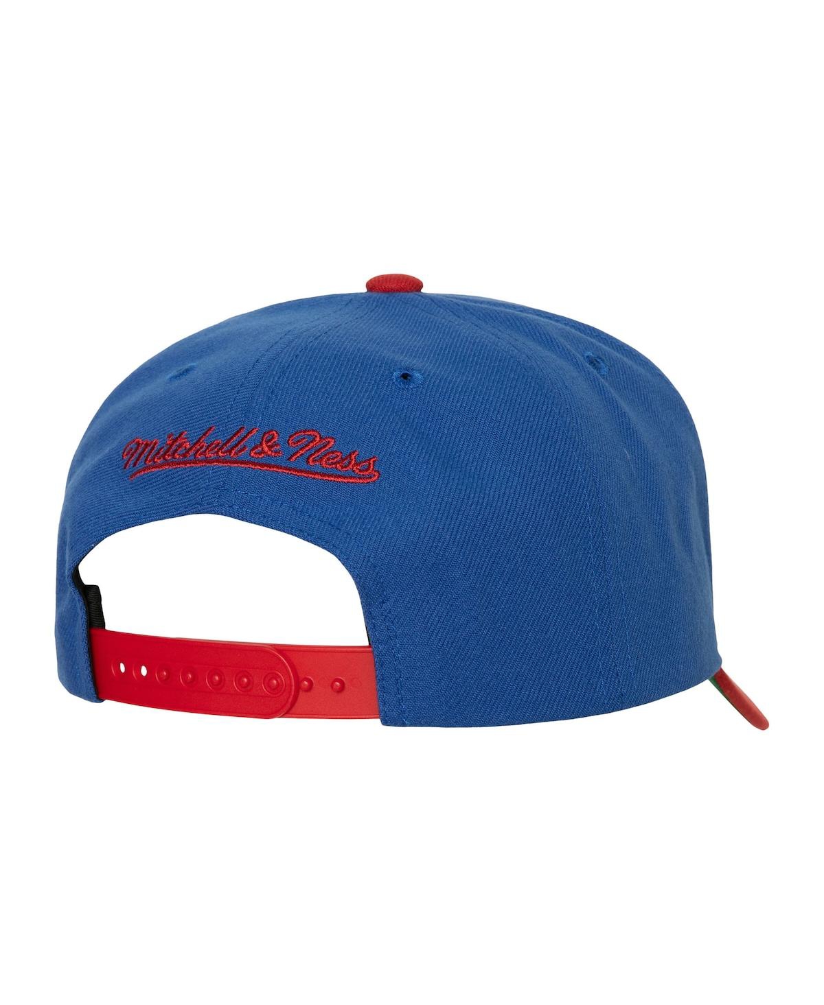 Mitchell & Ness Men's  Royal, Red Philadelphia 76ers Soul Xl Logo Pro Crown Snapback Hat In Royal,red