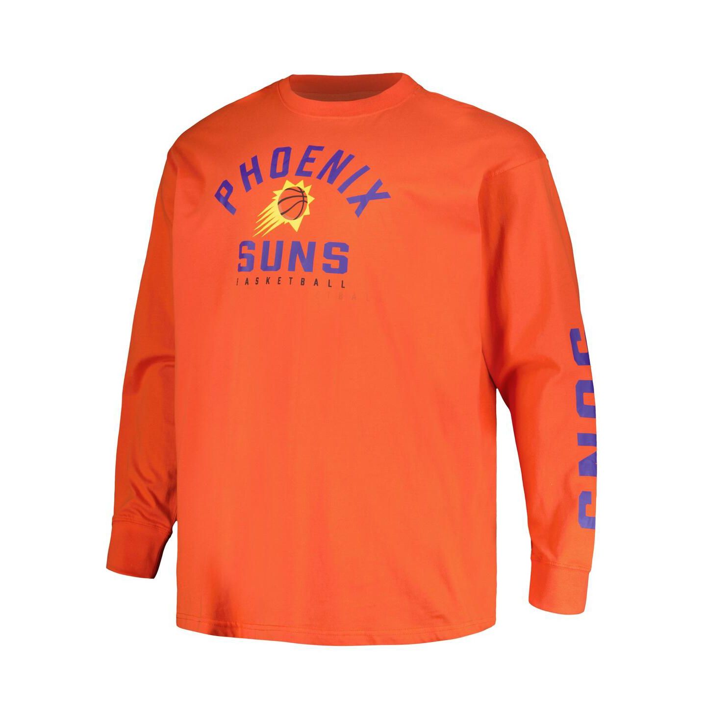 Fanatics Men's Purple, Orange Phoenix Suns Big and Tall Short Sleeve and Long Sleeve T-shirt Set — фото 3