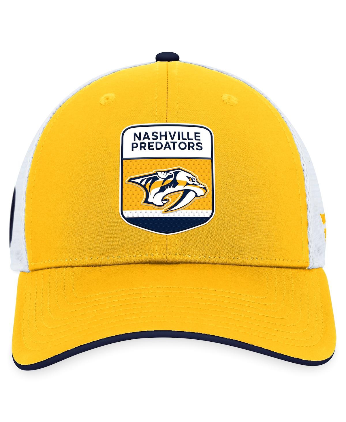 Fanatics Branded  Gold Nashville Predators 2023 Nhl Draft On Stage Trucker Adjustable Hat In Gold