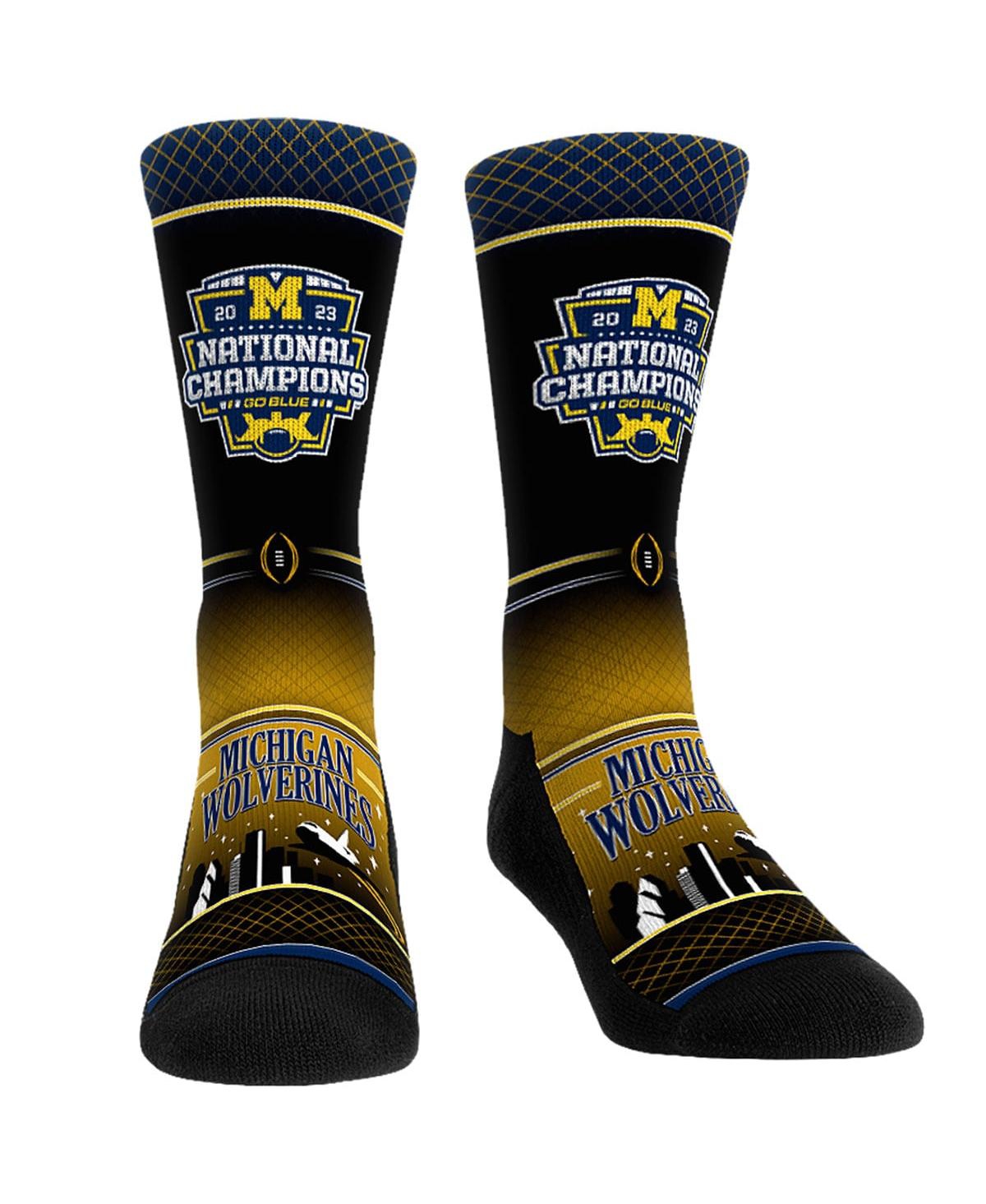 Men's and Women's Rock 'Em Socks Navy Michigan Wolverines College Football Playoff 2023 National Champions Crew Socks - Navy