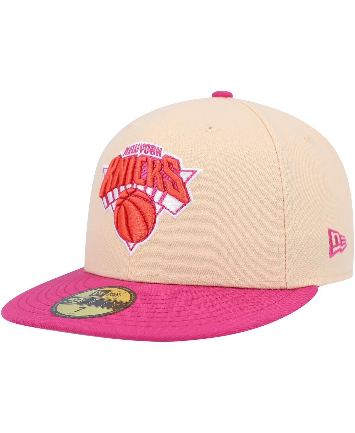 Men's New Era Pink New York Knicks Passion Mango 59FIFTY Fitted Hat - Pink