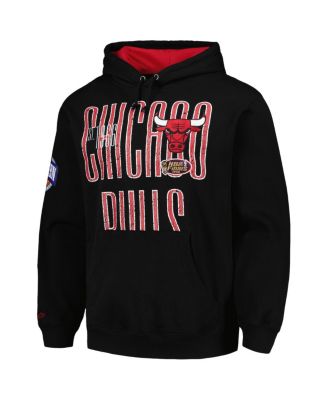 Men's Black Distressed Chicago Bulls Hardwood Classics OG 2.0 Pullover Hoodie