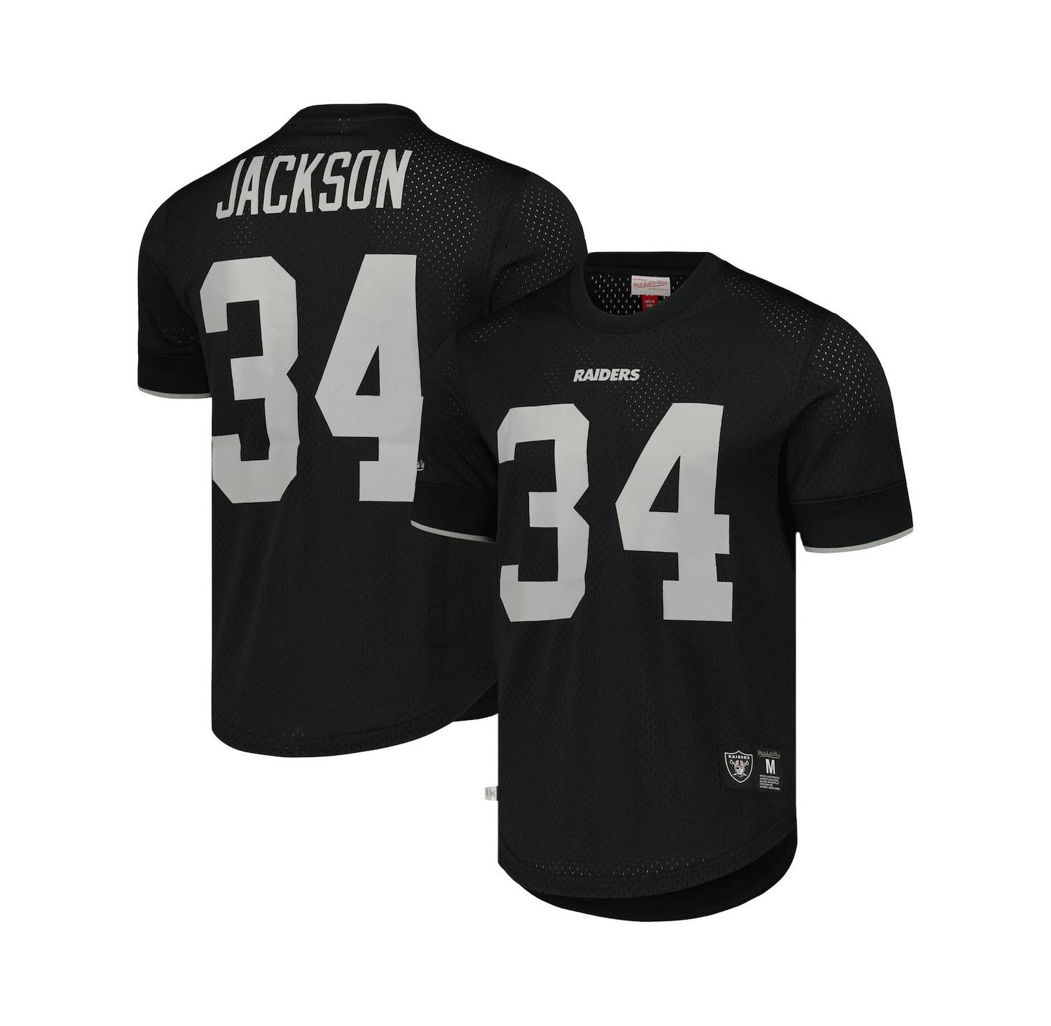 Men's Bo Jackson Black Los Angeles Raiders Gridiron Classics Retired Player Name and Number Mesh Top