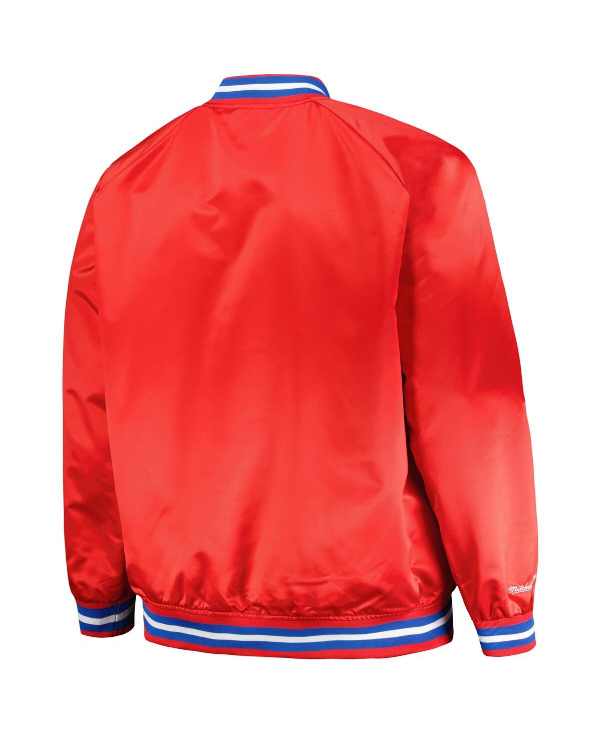 Shop Mitchell & Ness Men's  Red La Clippers Hardwood Classics Throwback Wordmark Raglan Full-snap Jacket
