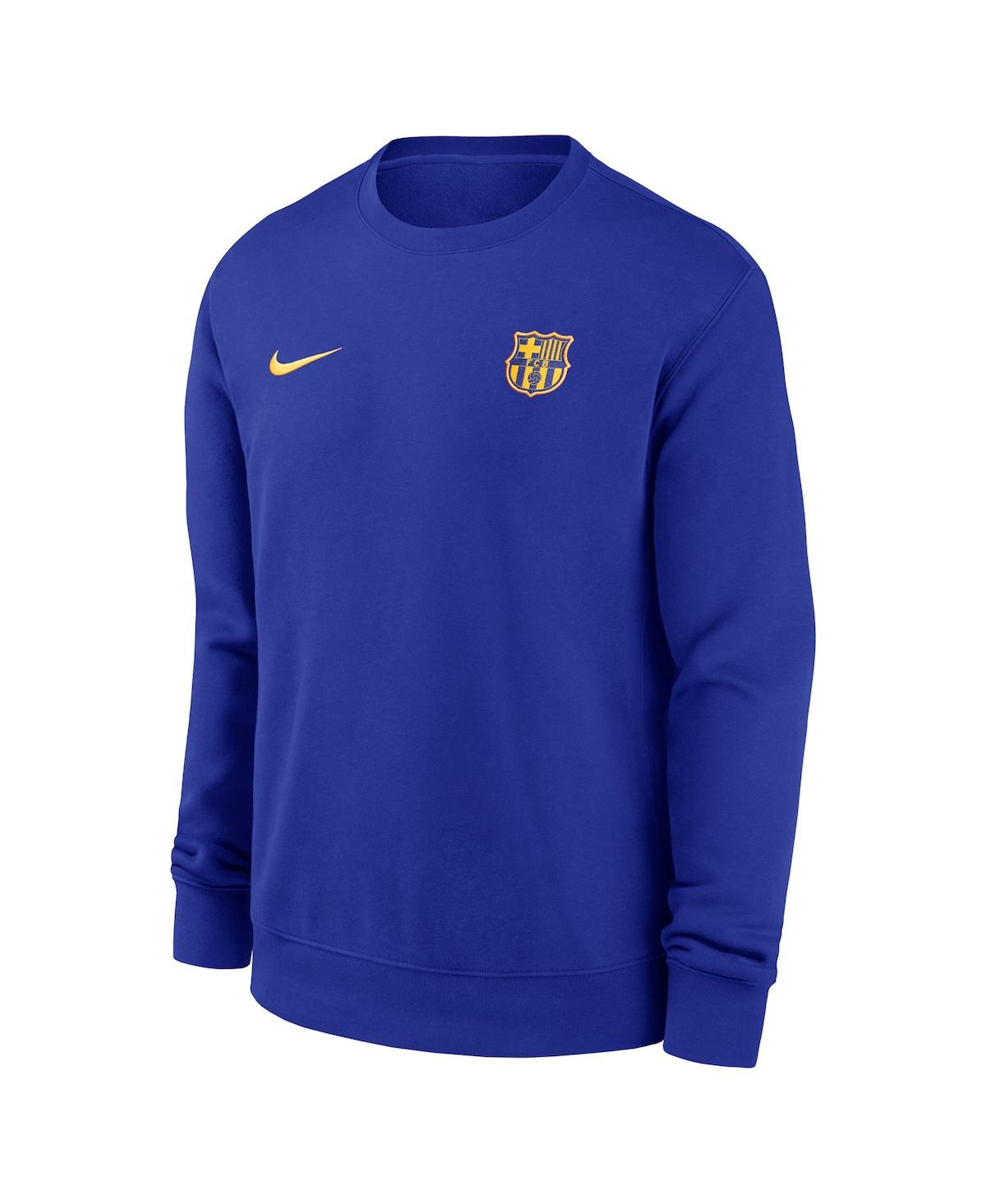 Shop Nike Men's  Royal Barcelona Drac Pack Club Pullover Sweatshirt