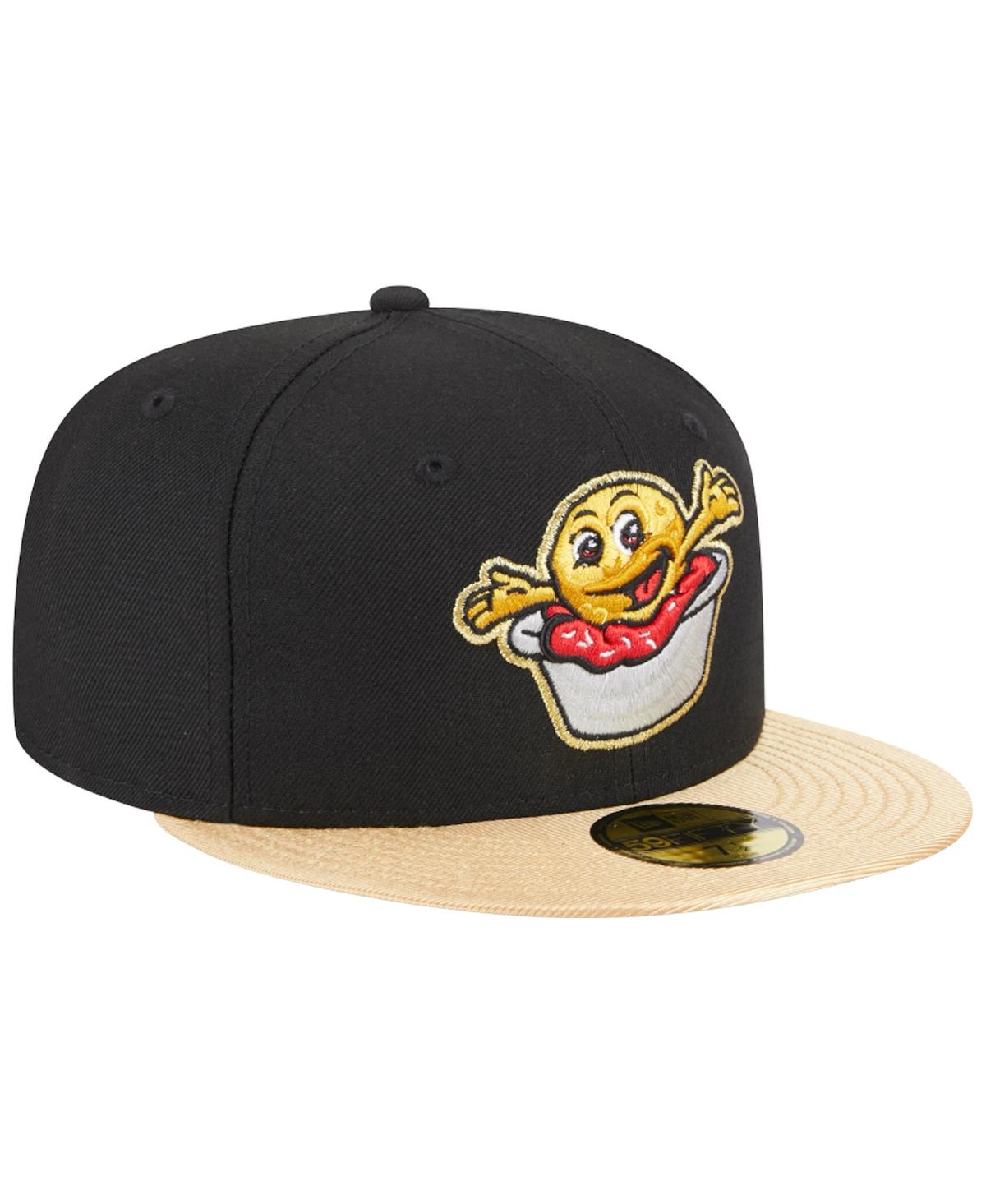 Men's New EraAkron RubberDucks Theme Nights Akron Sauerkraut Balls 59FIFTY Fitted Hat - Black