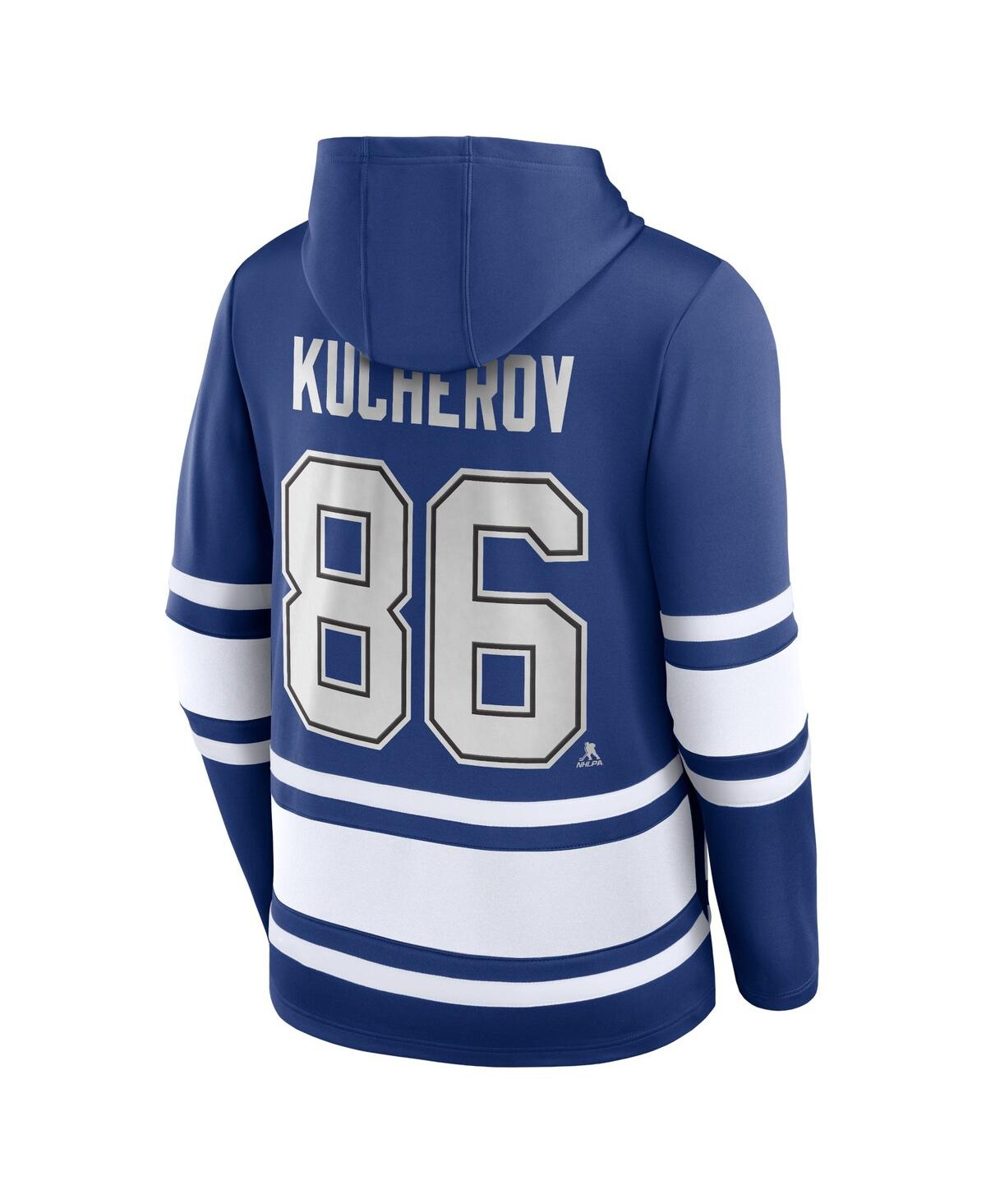 Men's Fanatics Nikita KucherovTampa Bay Lightning Name and Number Lace-Up Pullover Hoodie - Blue