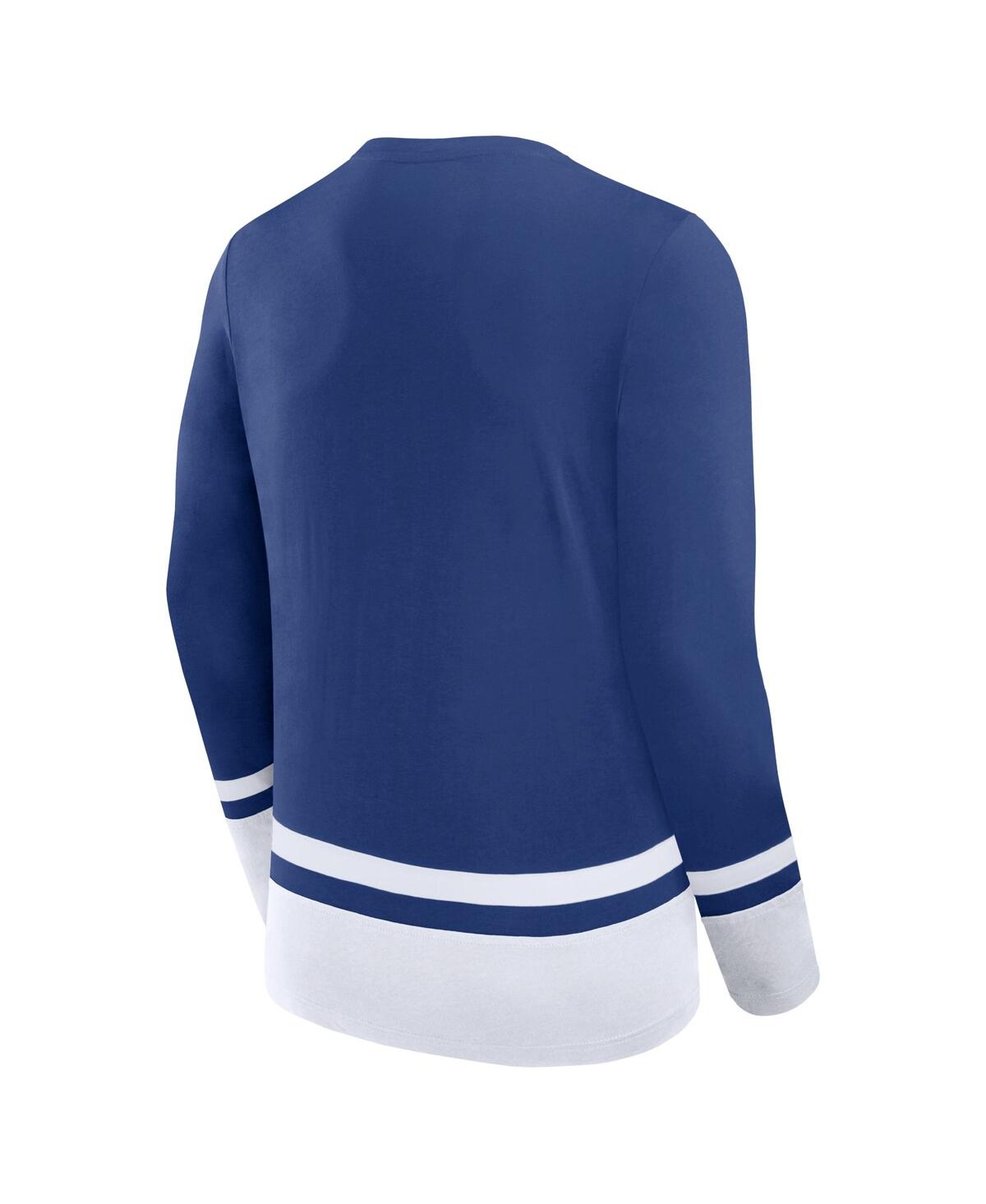 Men's FanaticsToronto Maple Leafs Back Pass Lace-Up Long Sleeve T-shirt - Blue