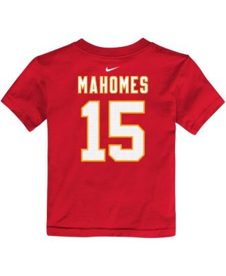 Toddler Boys and Girls Patrick Mahomes Red Kansas City Chiefs Player Name and Number T-shirt