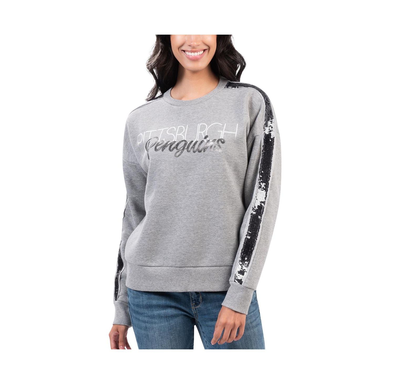 Women's Gray Pittsburgh Penguins Penalty Box Pullover Sweatshirt