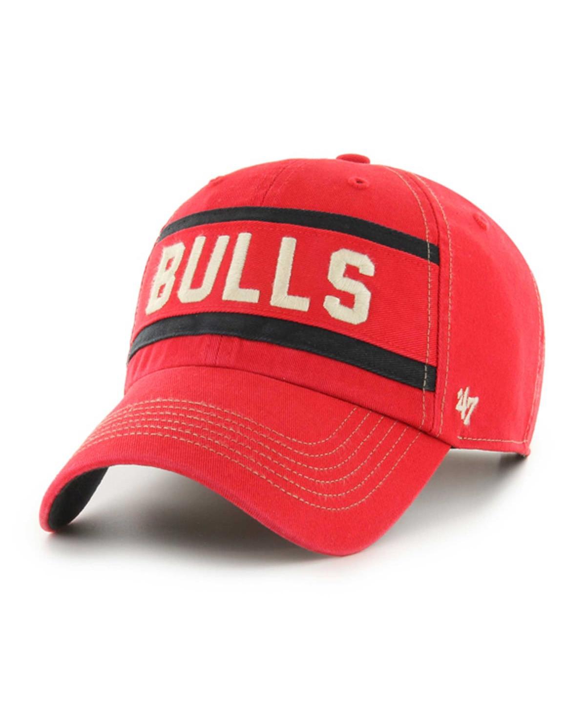 Men's '47 BrandDistressed Chicago Bulls Quick Snap Clean Up Adjustable Hat - Red