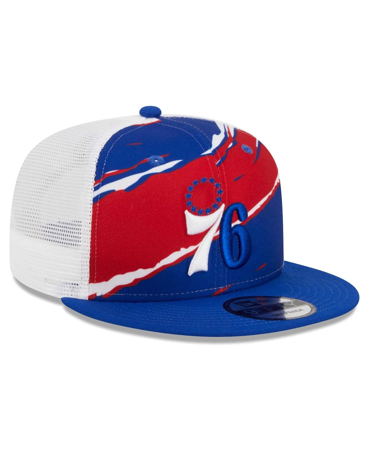 Men's New Era White Philadelphia 76ers Tear Trucker 9FIFTY Adjustable Hat - White