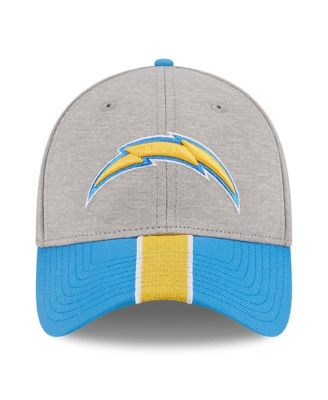 Men's Heather Gray, Powder Blue Los Angeles Chargers Striped 39THIRTY Flex Hat