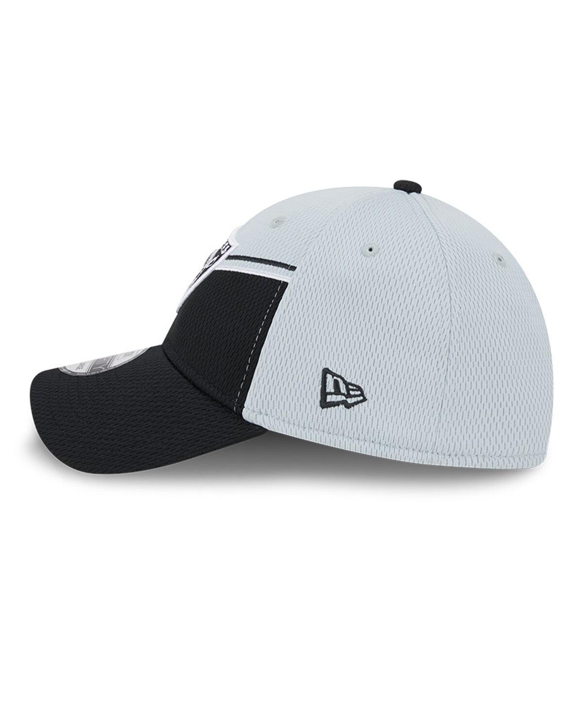New Era Men's  Gray, Black Las Vegas Raiders 2023 Sideline 39thirty Flex Hat In Gray,black