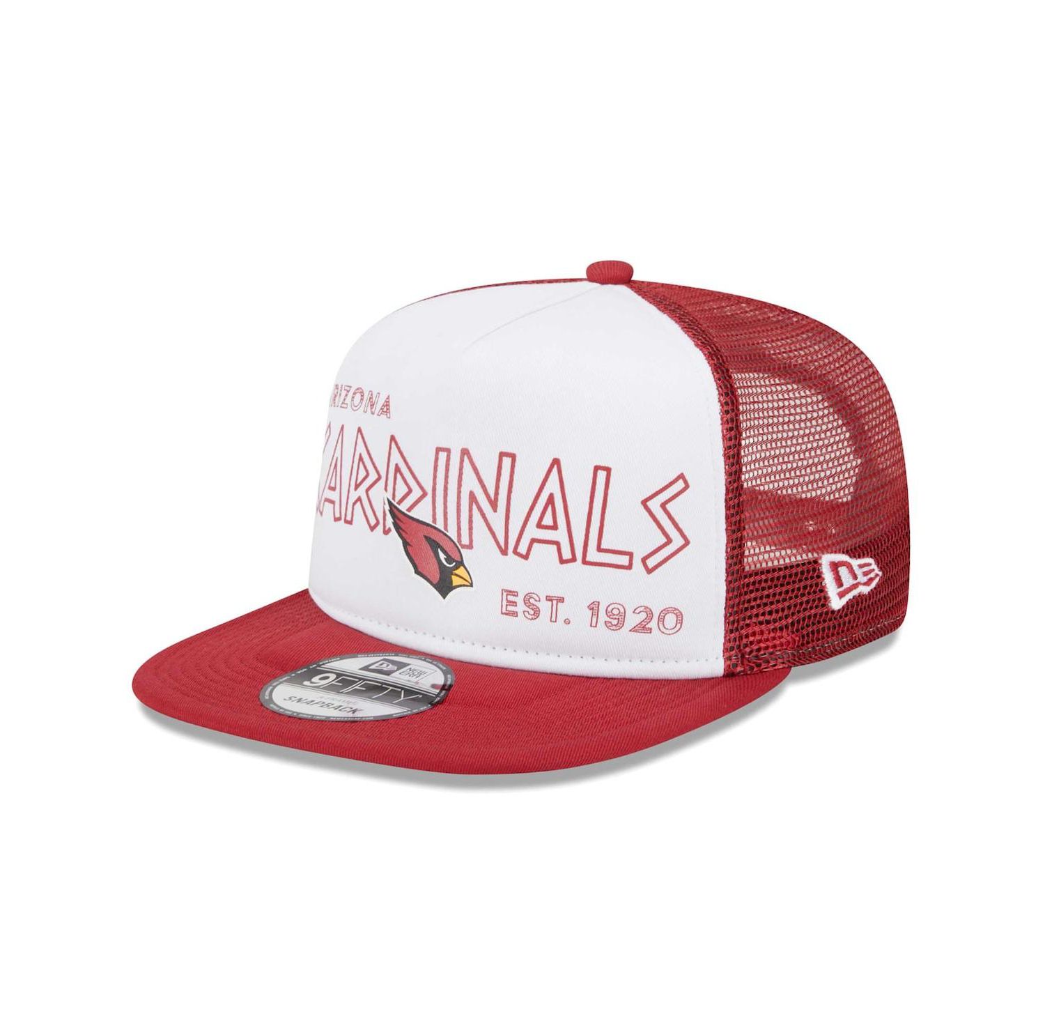 Men's White, Cardinal Arizona Cardinals Banger 9FIFTY Trucker Snapback Hat