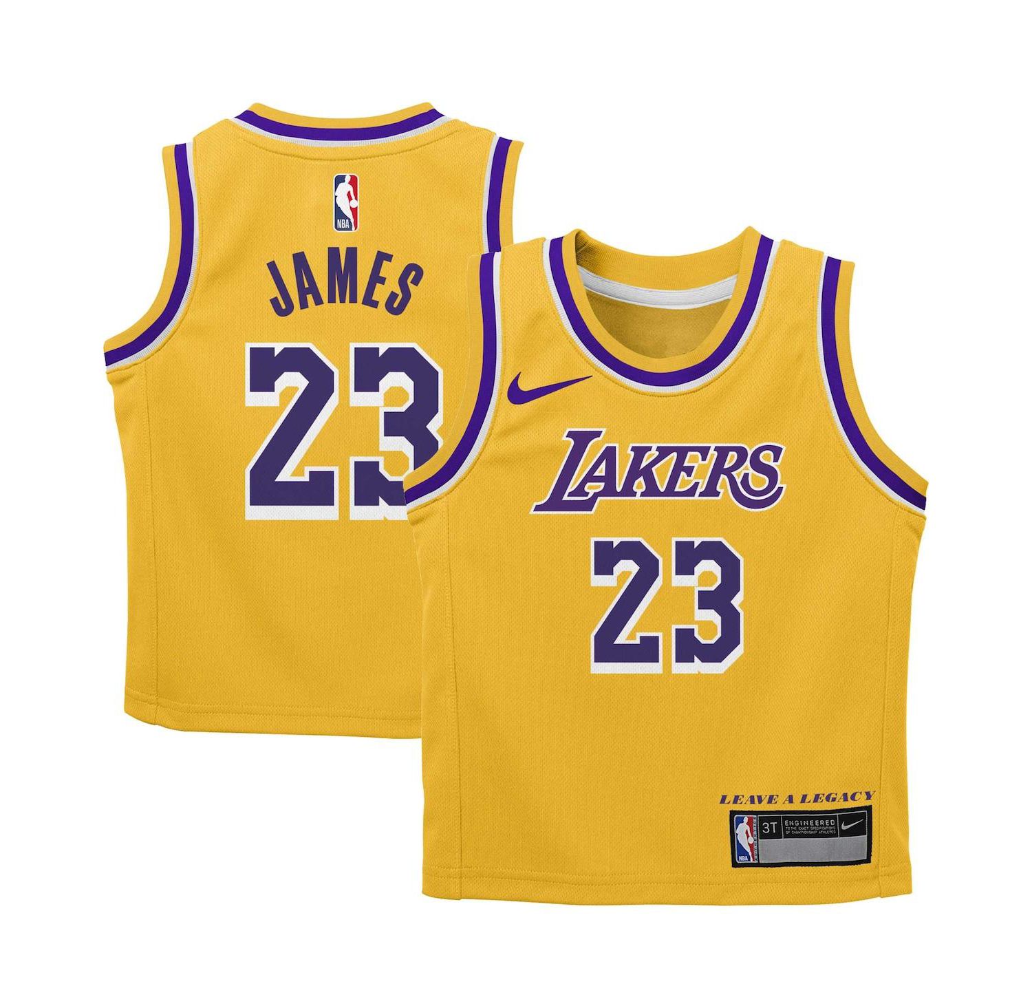 Little Boys and Girls LeBron James Gold Los Angeles Lakers Dri-FIT Swingman Player Jersey - Icon Edition