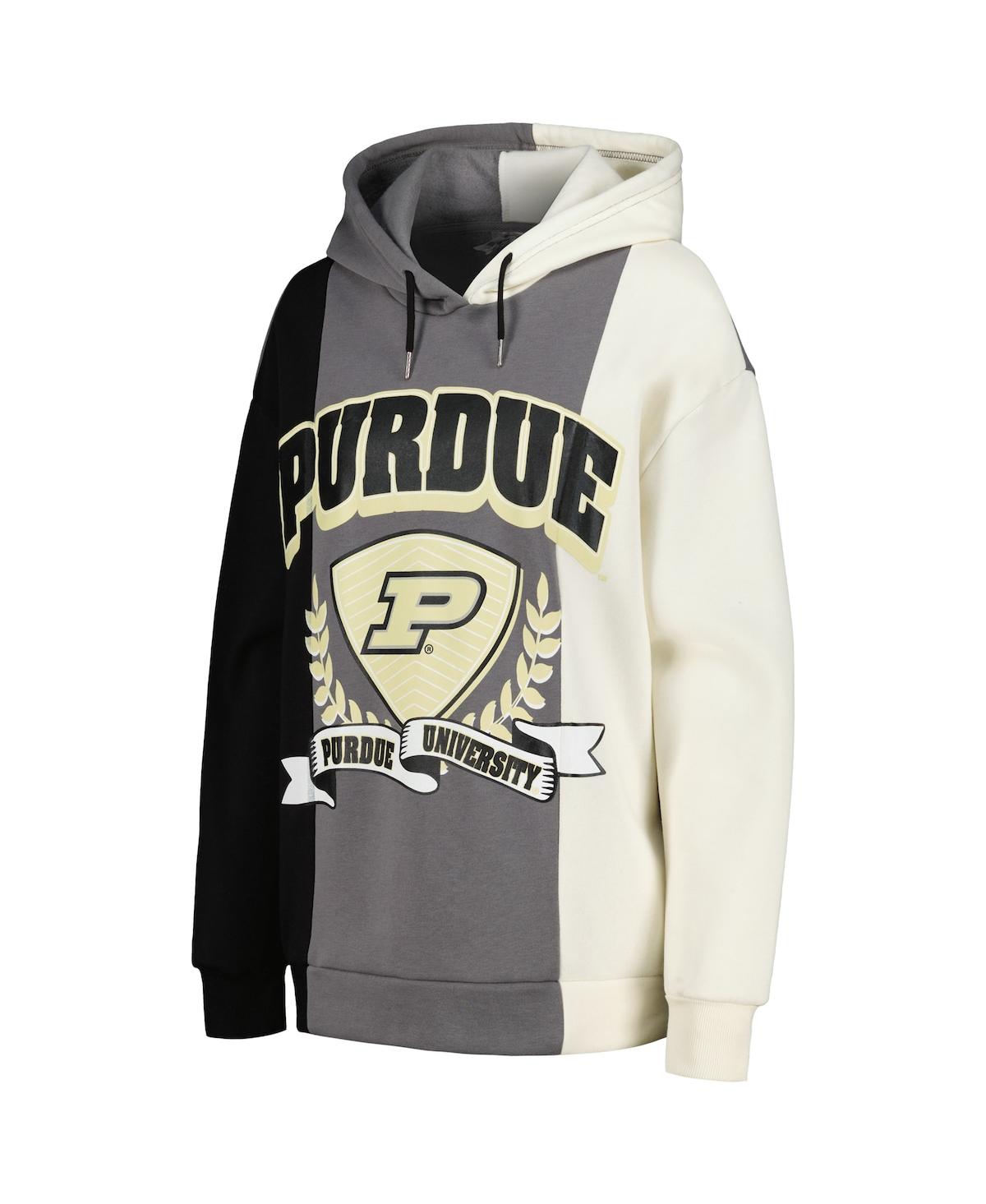 Shop Gameday Couture Women's  Black Purdue Boilermakers Hall Of Fame Colorblock Pullover Hoodie