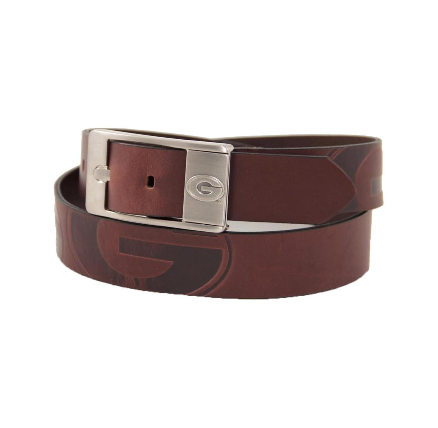 Men's Georgia Bulldogs Brandish Leather Belt - Brown