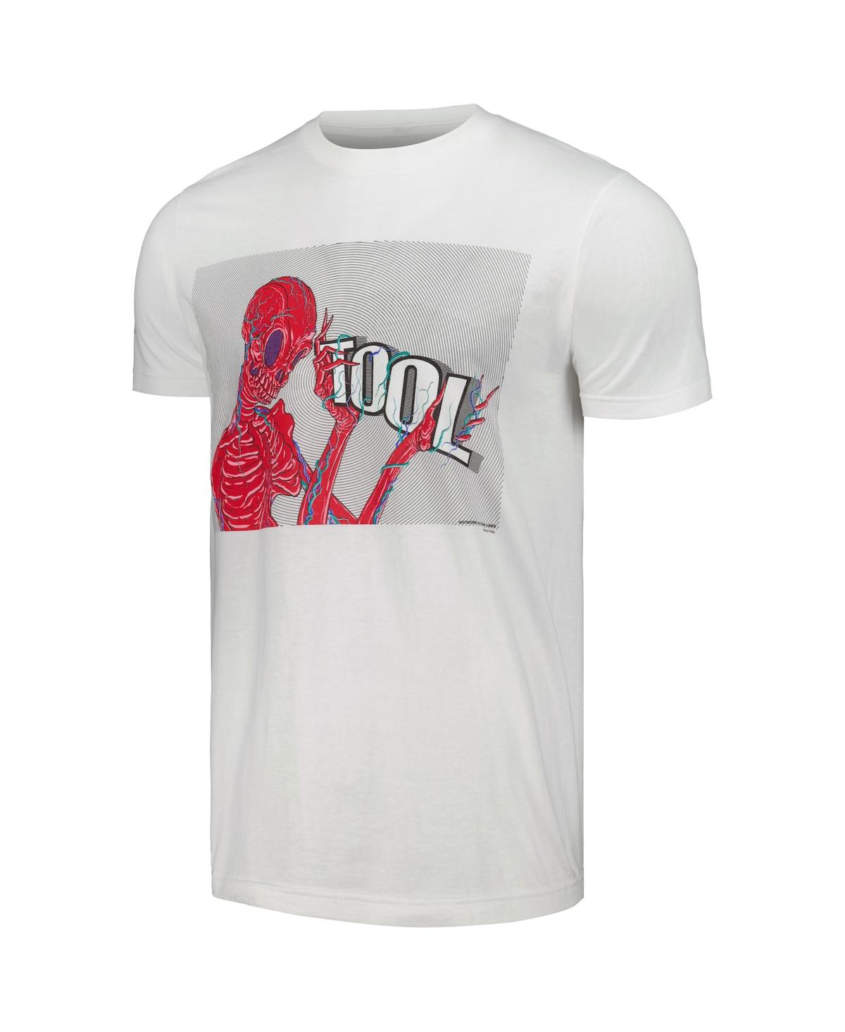 Shop Merch Traffic Men's And Women's White Tool Skeleton Holding Logo T-shirt