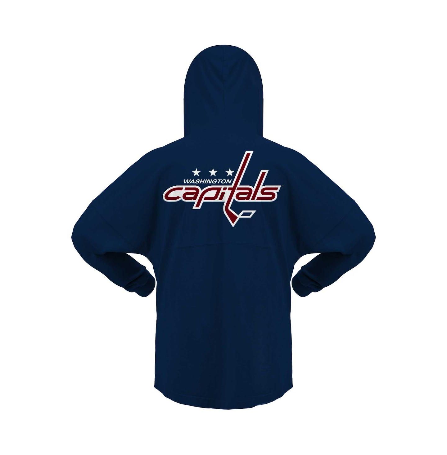 Женское худи Fanatics Navy Washington Capitals Jersey Lace-Up V-Neck Long Sleeve T-shirt — фото 4