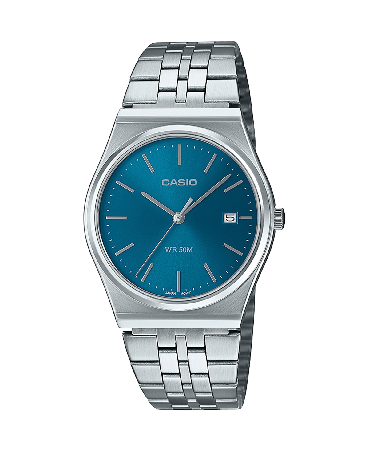 G-shock Casio Men's Analog Silver-tone Stainless Steel Watch, 35mm, Mtpb145d22vt In Metallic