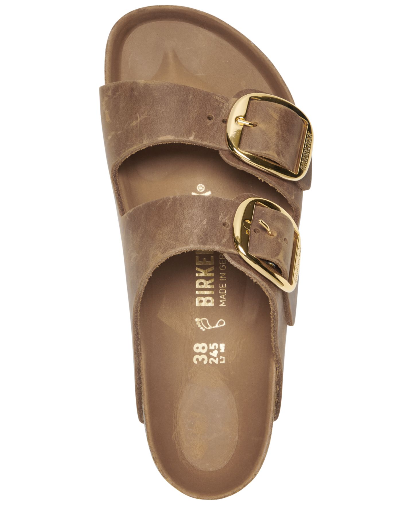 Женские сандалии Birkenstock Arizona Big Buckle Oiled Leather, цвет: Коньячный кожаный — фото 5