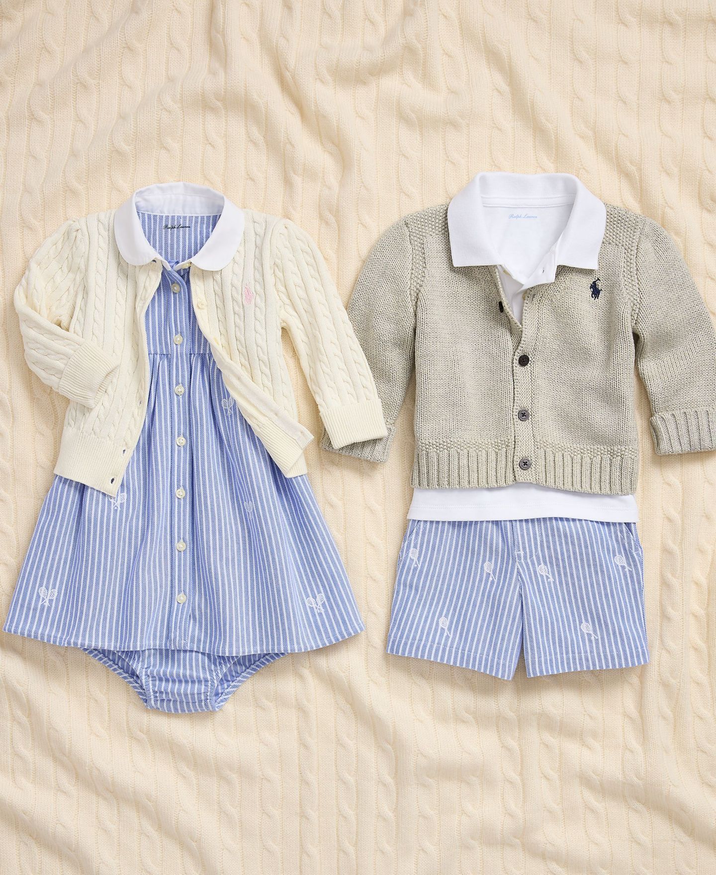 Кардиган Polo Ralph Lauren Combed Cotton V-Neck Cardigan для мальчиков-малышей, цвет: Светлый меланжевый — фото 5