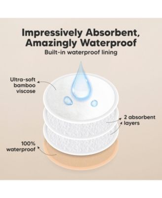 14pk Soothe Reusable Nursing Pads for Breastfeeding, 4-Layers Organic Breast Pads, Washable Nipple Pads