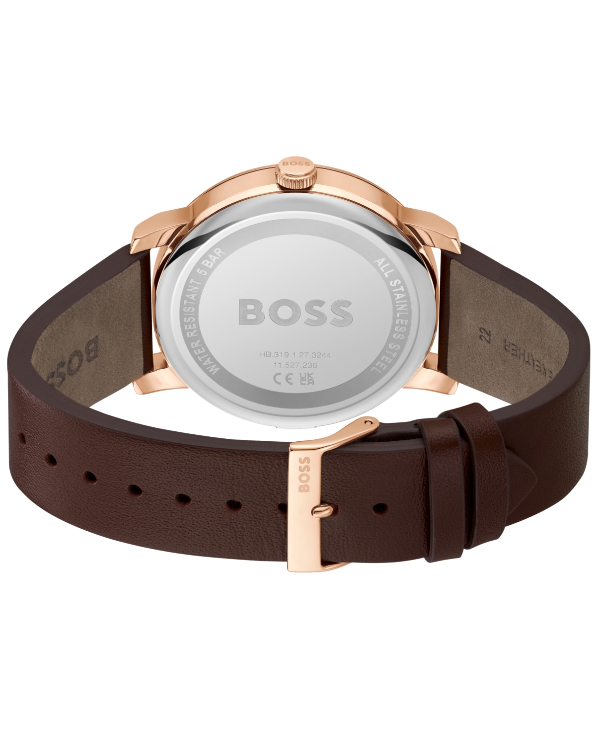 Shop Hugo Boss Men's Contender Quartz Multifunction Brown Leather Watch 44mm