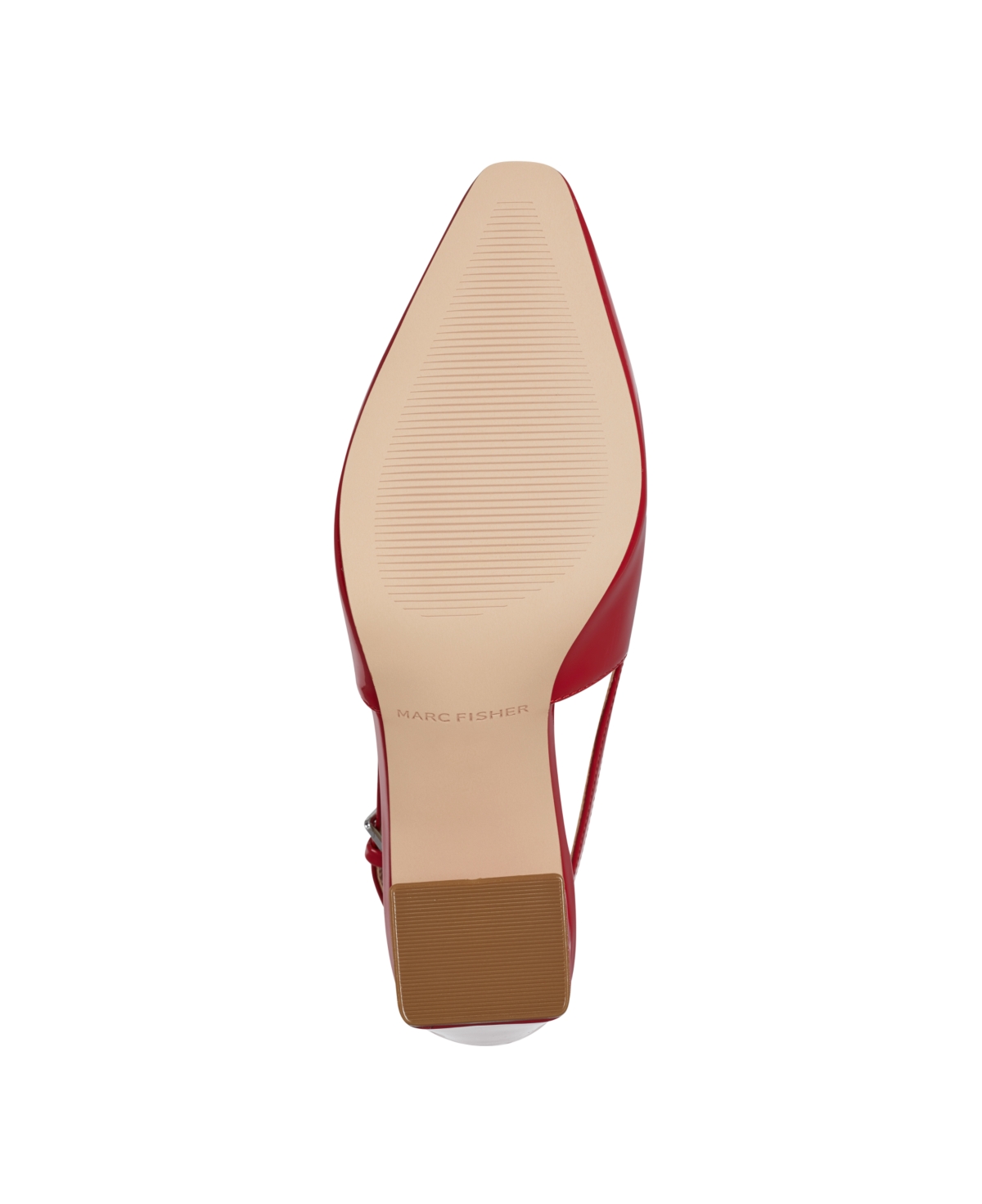 Marc Fisher Women's Leanea Block Heel Dress Slingback Pumps - Red Patent - Faux Patent Leather - Polyu