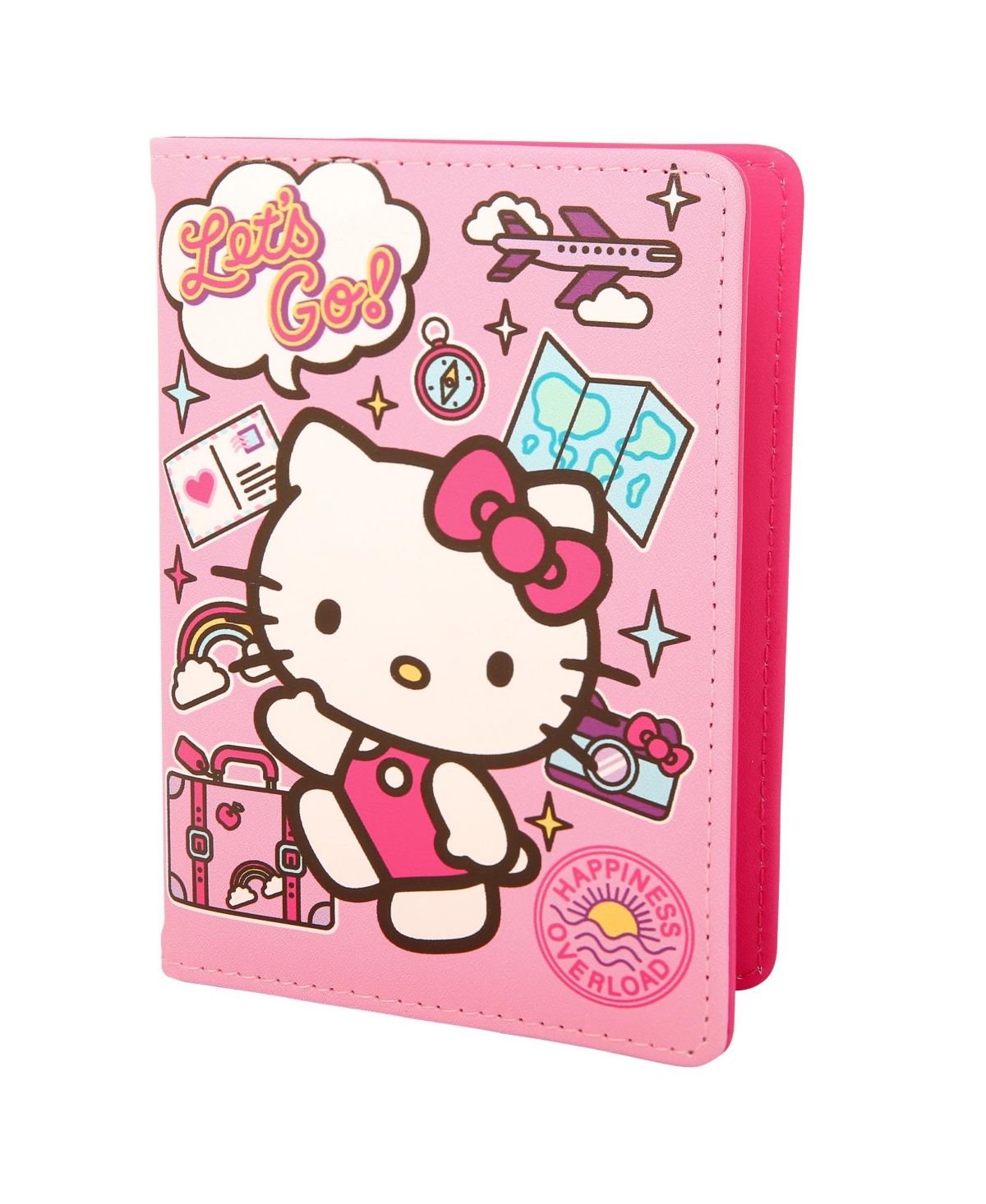Sanrio Hello Kitty Passport Holder and Luggage Tag Set, Travel Gift Accessories - Pink, white