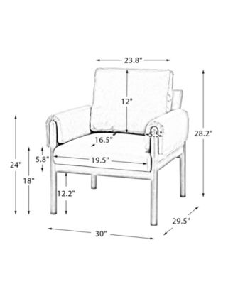 Bottorf Transitional Accent Chair with Arms and Solid Wood Legs
