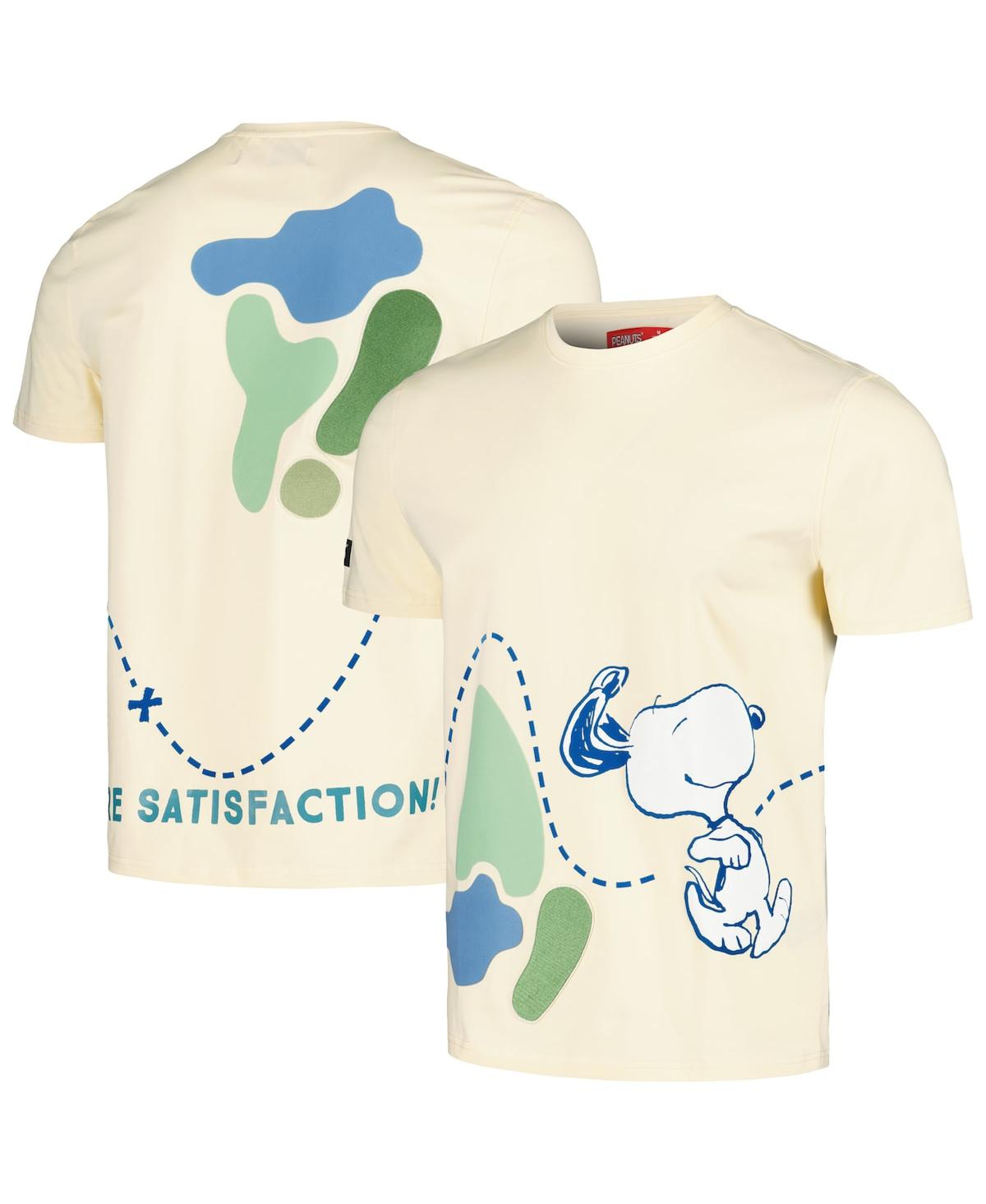 Men's and Women's Freeze Max Cream Peanuts Snoopy Map T-shirt - Cream