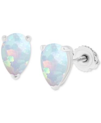 Macy's - Lab-Grown Opal Pear-Shape Screw Back Stud Earrings (5/8 ct. t.w.)