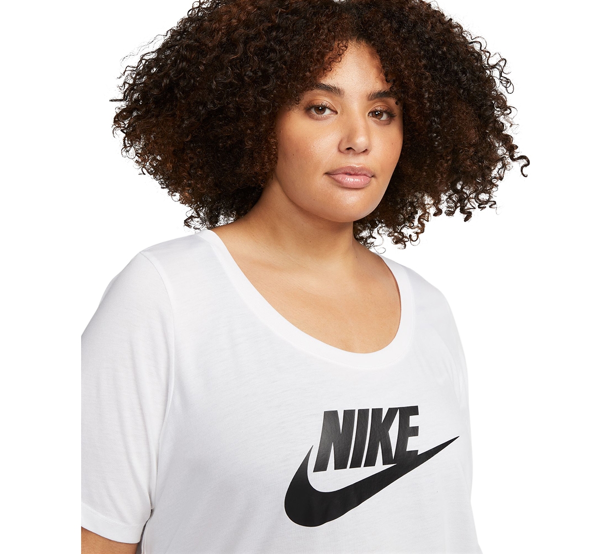 Nike Plus Size Sportswear Essential Curved-Hem Tunic Top -black