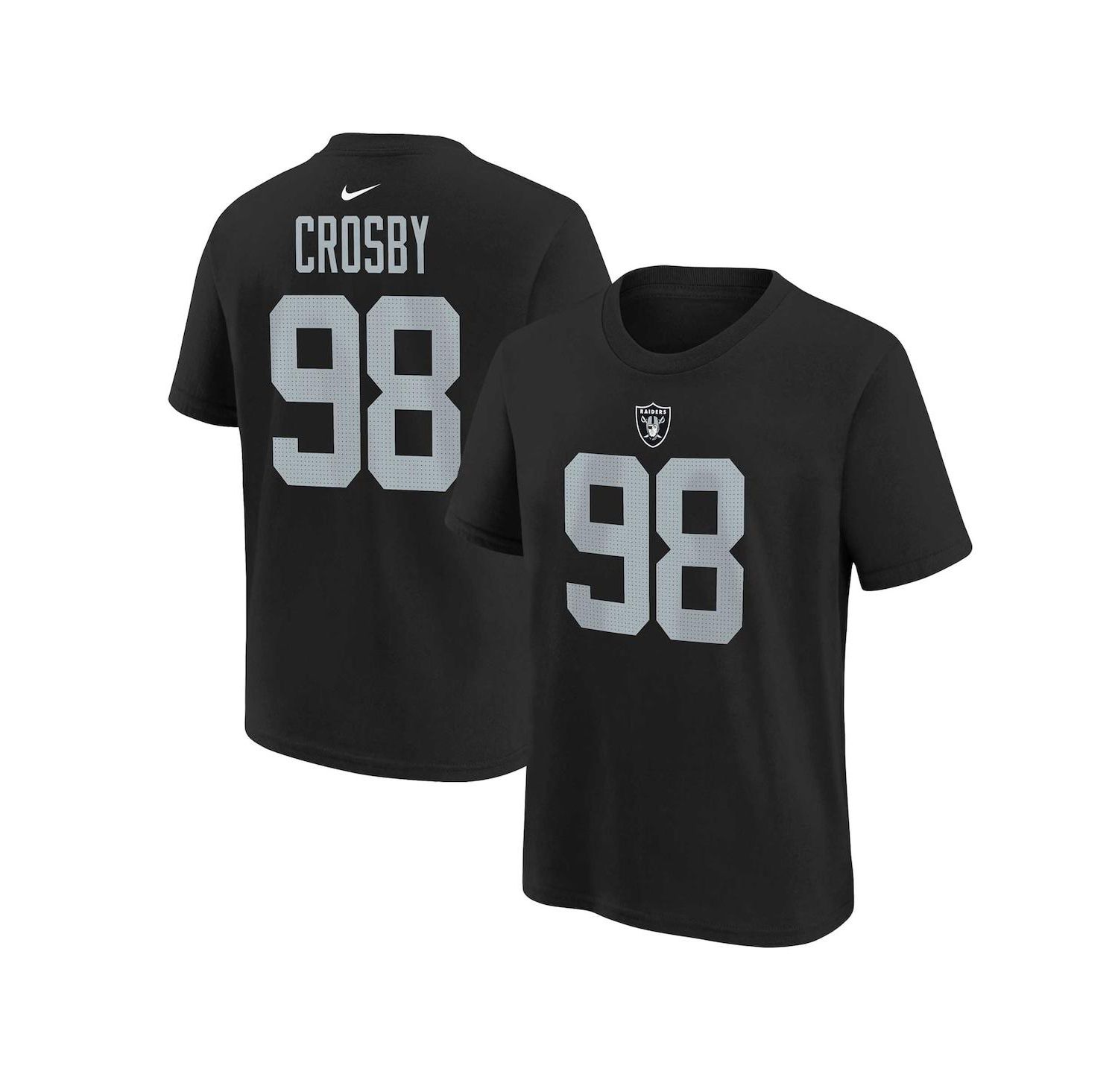 Youth Maxx Crosby Black Las Vegas Raiders Player Name and Number T-shirt
