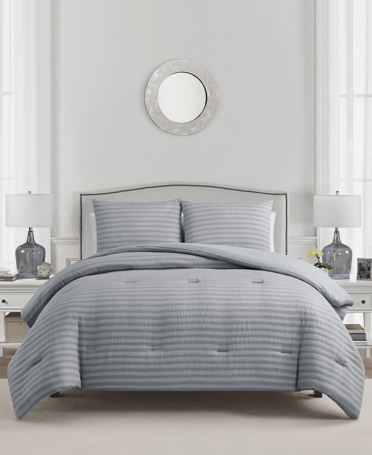 Sunham Riverline 3-pc. Comforter Set, Full/queen, Exclusively At Macy's In Grey