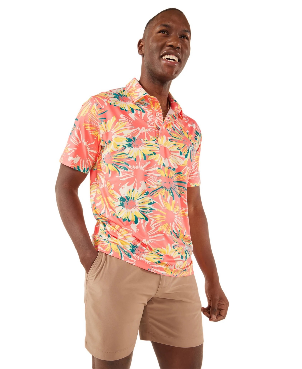 Chubbies Men's The P.i. Performance Polo 2.0 In Coral