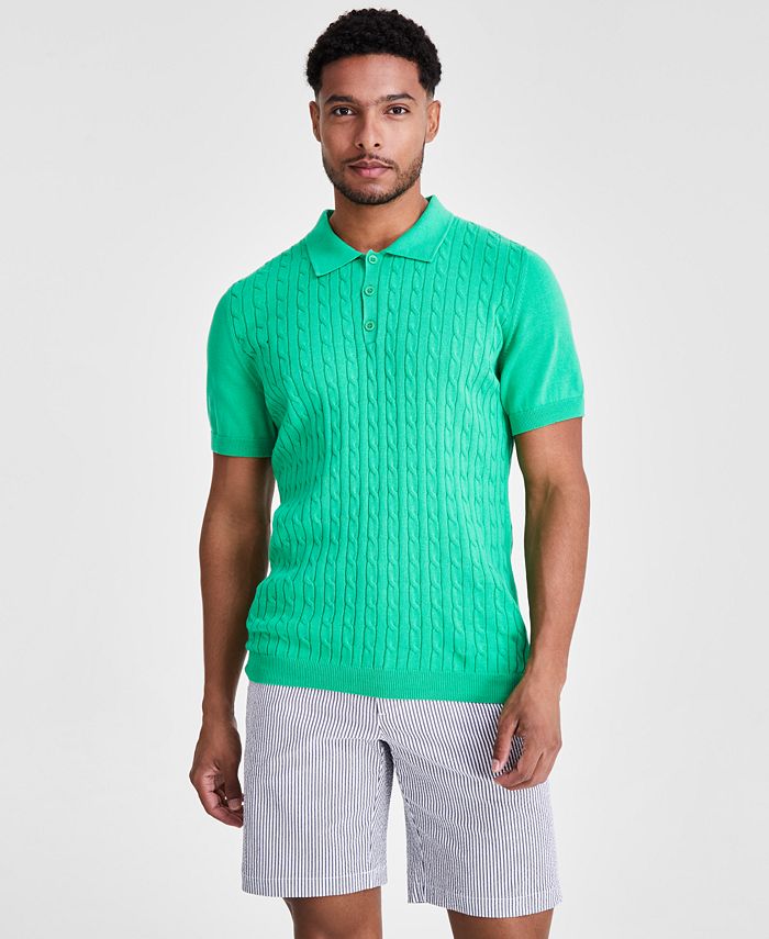 Club Room Men's Regular-Fit Sweater-Knit Polo Shirt, Created for Macy's ...
