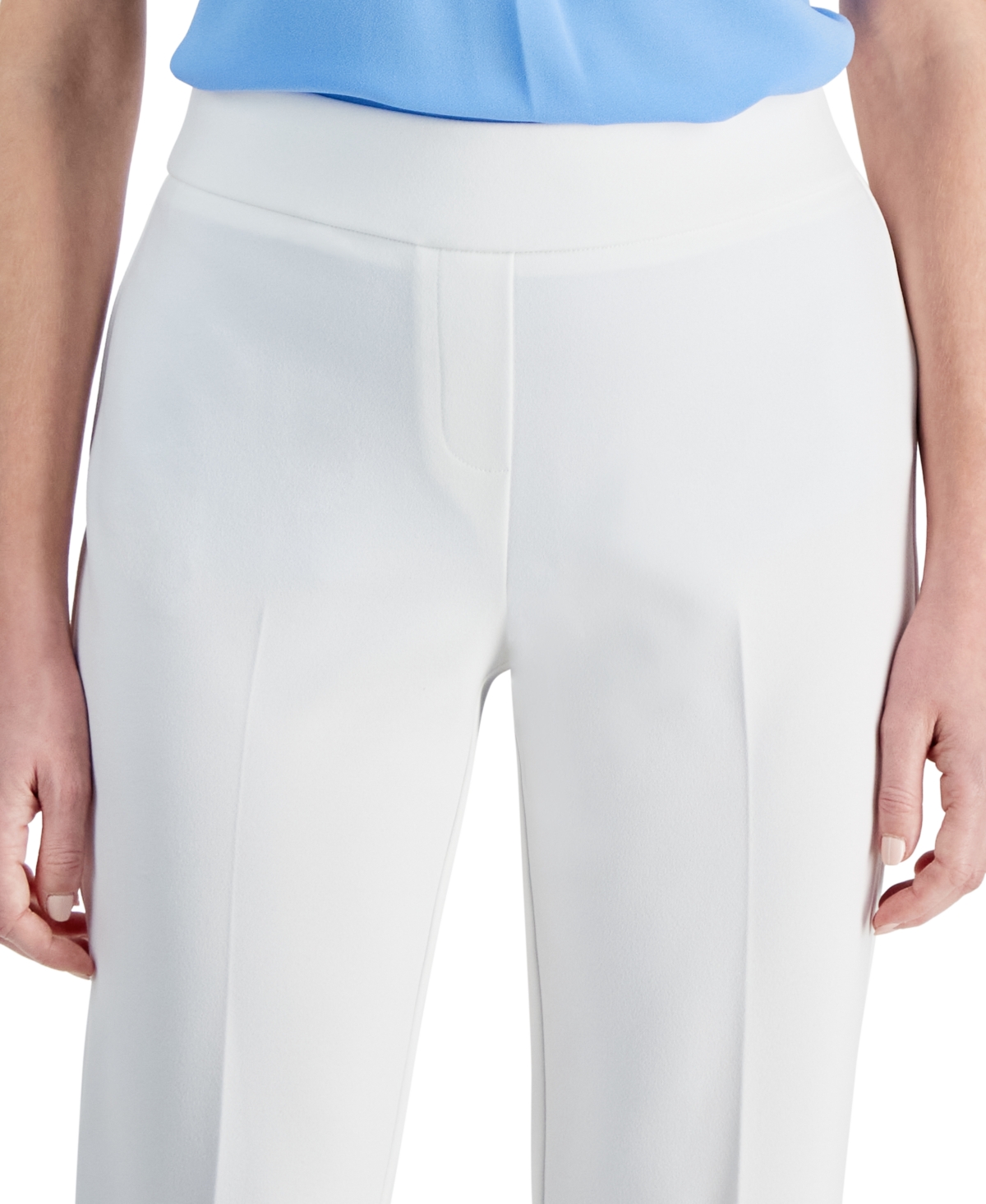 Ak Anne Klein Petite Pull-On Straight-Leg Pants