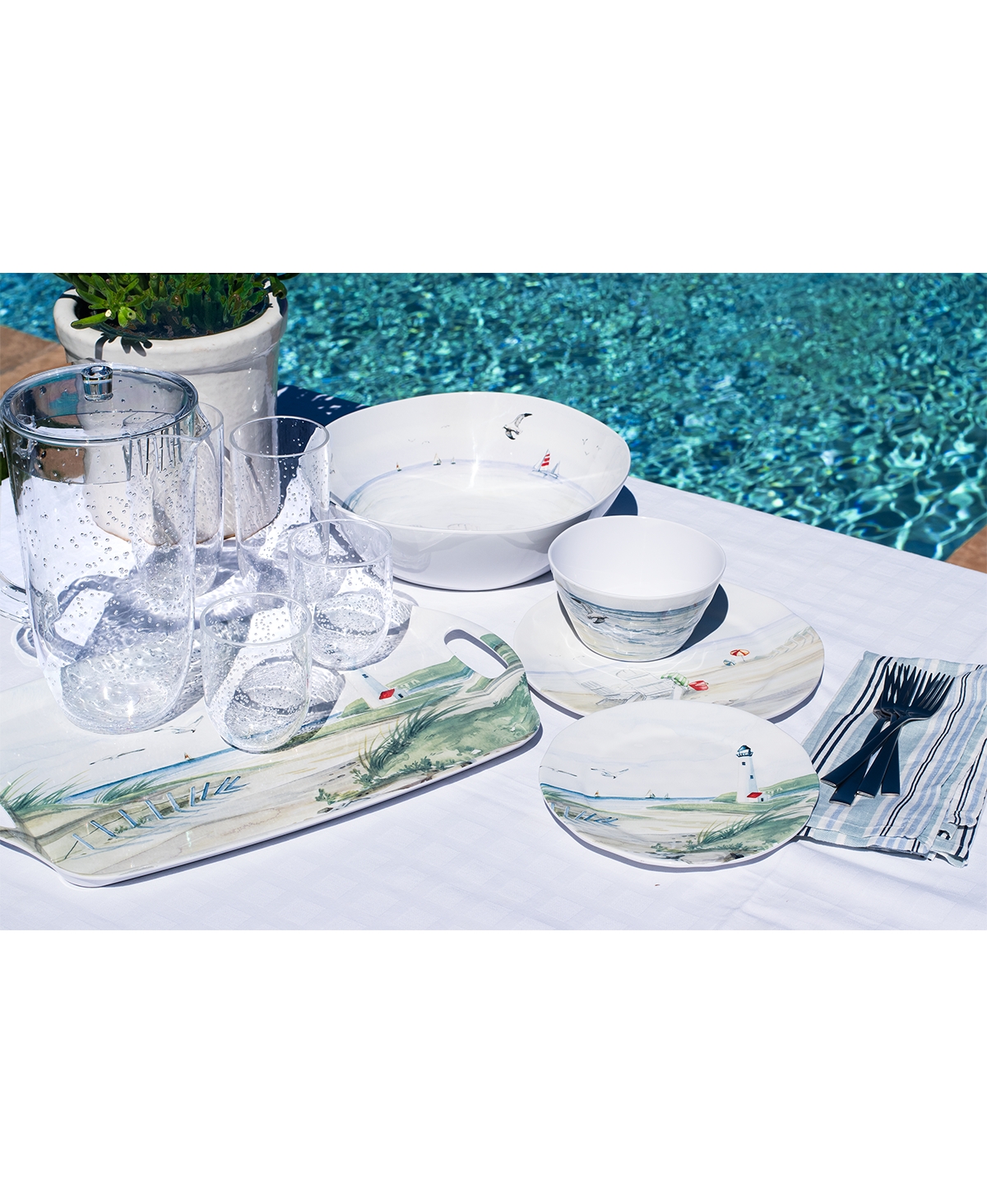 Shop Tarhong By The Shore Handled Tray, 19.1" In White