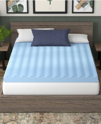 4" Wave Convoluted Gel Memory Foam Mattress Topper, Twin