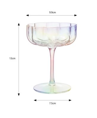 Flower Vintage Glass Coupes, Set of 2
