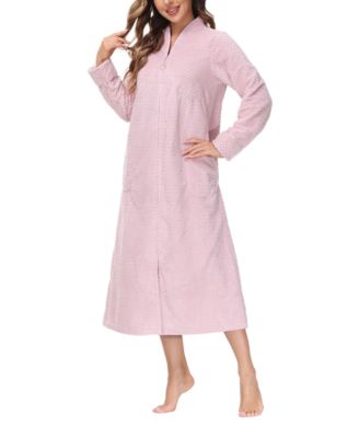 Women's Front Zipper Plush Robe