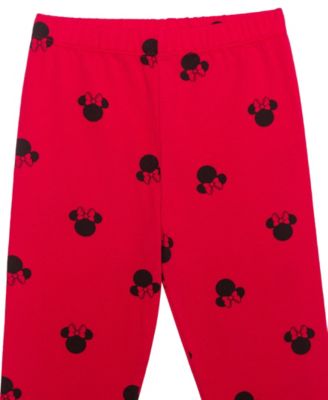Toddler Girls Minnie Head Bow Short Sleeve Top and Leggings, 2 Piece Set