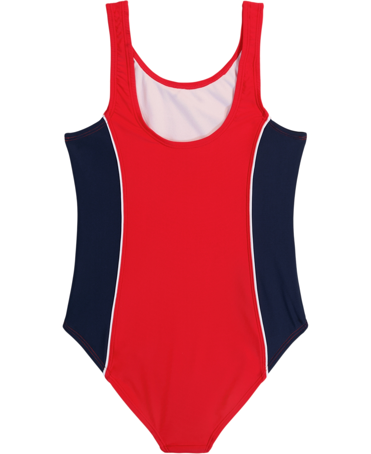 Shop Tommy Hilfiger Big Girls Colorblock One Piece Swimsuit In Bright Red