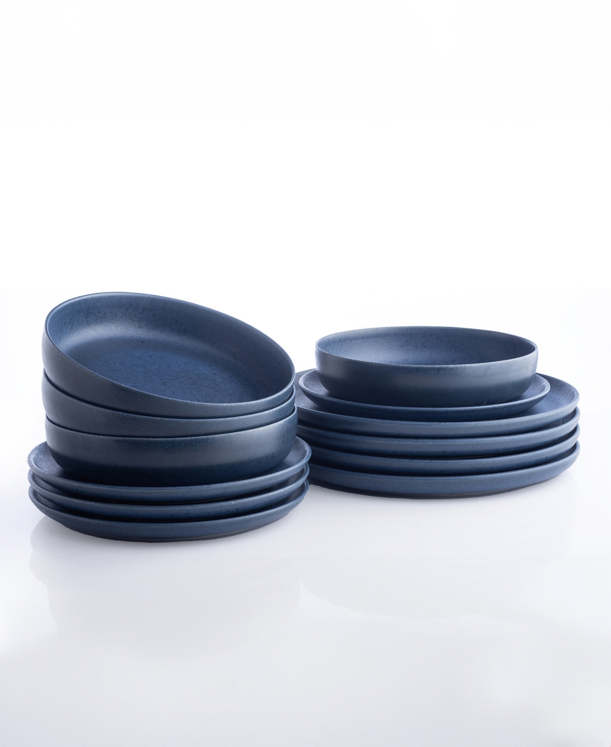 Stone Lain Porto By  Macchio Stoneware 12 Pc. Dinnerware Set, Service For 4 In White Matte