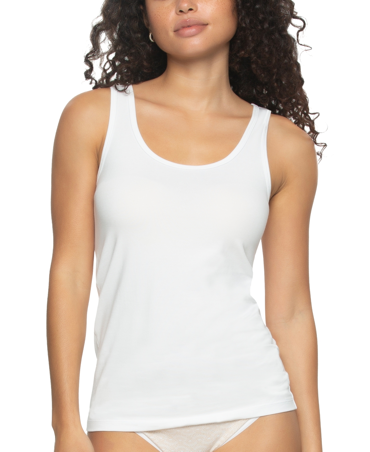 Paramour Women's 2-pk. Tank 780180p2, Created For Macy's In White,whit